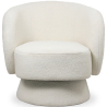 Buy Armchair Upholstered in Bouclé Fabric - Curved Design - Lilo White 61304 - in the EU