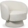 Buy Armchair Upholstered in Bouclé Fabric - Curved Design - Lilo White 61304 at MyFaktory