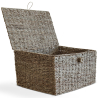 Buy Natural Fiber Basket with Lid - 40x30CM - Vernui Brown 61313 in the Europe