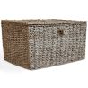 Buy Natural Fiber Basket with Lid - 40x30CM - Vernui Brown 61313 - prices