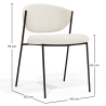 Buy Dining chair - Upholstered in Bouclé Fabric - Black Metal - Vara White 61332 - in the EU