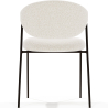 Buy Dining chair - Upholstered in Bouclé Fabric - Black Metal - Vara White 61332 with a guarantee