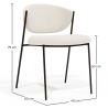 Buy Dining chair - Upholstered in Bouclé Fabric - Black Metal - Vara White 61332 - prices