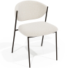 Buy Dining chair - Upholstered in Bouclé Fabric - Black Metal - Vara White 61332 home delivery