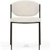 Buy Dining chair - Upholstered in Bouclé Fabric - Black Metal - Vara White 61332 - in the EU
