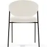 Buy Dining chair - Upholstered in Bouclé Fabric - Black Metal - Vara White 61332 - in the EU
