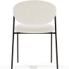 Buy Dining chair - Upholstered in Bouclé Fabric - Black Metal - Vara White 61332 - in the EU