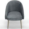 Buy Design Armchair - Upholstered in Velvet - Golden leg - Cenai Light grey 61336 - prices