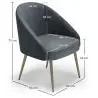 Buy Design Armchair - Upholstered in Velvet - Golden leg - Cenai Light grey 61336 in the Europe