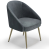 Buy Design Armchair - Upholstered in Velvet - Golden leg - Cenai Light grey 61336 in the Europe