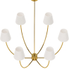 Buy Gold Ceiling Chandelier with 6 Shades - Derny Gold 61335 home delivery