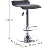 Buy Swivel Chromed Metal Office Bar Stool - Height Adjustable Black 49744 at MyFaktory