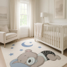 Buy Large Kids Sleeping Bear Design Carpet - Blue and Grey (290x200 cm) - Ayda Blue 61440 - in the EU