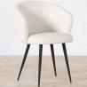 Buy Upholstered Dining Chair in Bouclé - Vurel White 61300 in the Europe