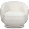 Buy Upholstered Armchair in Bouclé Fabric - Curved Design - Wendry White 61302 - in the EU