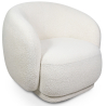 Buy Upholstered Armchair in Bouclé Fabric - Curved Design - Wendry White 61302 - prices