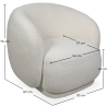 Buy Upholstered Armchair in Bouclé Fabric - Curved Design - Wendry White 61302 with a guarantee