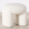 Buy Ottoman Upholstered in Bouclé Fabric - Loriel White 61303 home delivery