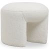 Buy Ottoman Upholstered in Bouclé Fabric - Loriel White 61303 at MyFaktory