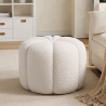 Buy Round Ottoman Upholstered in Bouclé Fabric - Debri White 61306 - prices