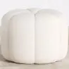 Buy Round Ottoman Upholstered in Bouclé Fabric - Debri White 61306 in the Europe