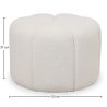 Buy Round Ottoman Upholstered in Bouclé Fabric - Debri White 61306 home delivery