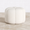 Buy Round Ottoman Upholstered in Bouclé Fabric - Debri White 61306 in the Europe