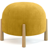 Buy Round Corduroy Upholstered Pouf with Natural Wood Legs - Merv Mustard 61450 home delivery