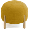 Buy Round Corduroy Upholstered Pouf with Natural Wood Legs - Merv Mustard 61450 - in the EU