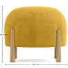 Buy Round Corduroy Upholstered Pouf with Natural Wood Legs - Merv Mustard 61450 at MyFaktory