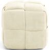 Buy Square Corduroy Upholstered Pouf - Modern Design - Dice Ivory 61451 home delivery