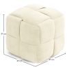 Buy Square Corduroy Upholstered Pouf - Modern Design - Dice Ivory 61451 home delivery