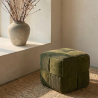 Buy Square Corduroy Upholstered Pouf - Modern Design - Dice Ivory 61451 in the Europe