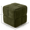 Buy Square Corduroy Upholstered Pouf - Modern Design - Dice Ivory 61451 at MyFaktory