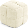 Buy Square Corduroy Upholstered Pouf - Modern Design - Dice Ivory 61451 at MyFaktory
