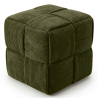 Buy Square Corduroy Upholstered Pouf - Modern Design - Dice Ivory 61451 at MyFaktory
