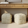 Buy Square Corduroy Upholstered Pouf - Modern Design - Dice Ivory 61451 in the Europe