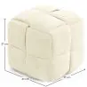 Buy Square Corduroy Upholstered Pouf - Modern Design - Dice Ivory 61451 - in the EU