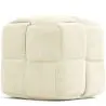 Buy Square Corduroy Upholstered Pouf - Modern Design - Dice Ivory 61451 in the Europe