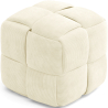 Buy Square Corduroy Upholstered Pouf - Modern Design - Dice Ivory 61451 with a guarantee