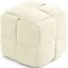 Buy Square Corduroy Upholstered Pouf - Modern Design - Dice Ivory 61451 home delivery