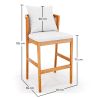Buy High Outdoor Teak Wood Stool with Cushions - Aran Natural 61324 at MyFaktory