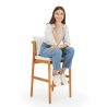 Buy High Outdoor Teak Wood Stool with Cushions - Aran Natural 61324 at MyFaktory