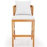 Buy High Outdoor Teak Wood Stool with Cushions - Aran Natural 61324 - in the EU
