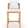 Buy High Outdoor Teak Wood Stool with Cushions - Aran Natural 61324 - in the EU