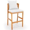 Buy High Outdoor Teak Wood Stool with Cushions - Aran Natural 61324 at MyFaktory