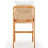 Buy High Outdoor Teak Wood Stool with Cushions - Aran Natural 61324 with a guarantee