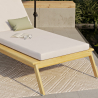 Buy Teak Wood Sun Lounger with Cushion - Beth Natural 61329 in the Europe