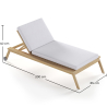 Buy Teak Wood Sun Lounger with Cushion - Beth Natural 61329 home delivery