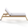 Buy Teak Wood Sun Lounger with Cushion - Beth Natural 61329 at MyFaktory